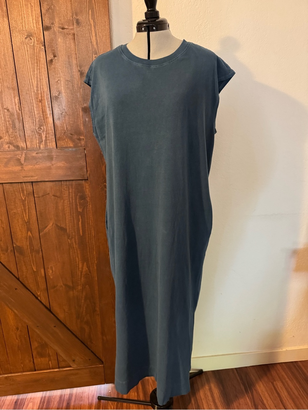 Carly Jean Los Angeles 100% Cotton Teal Maxi Dress